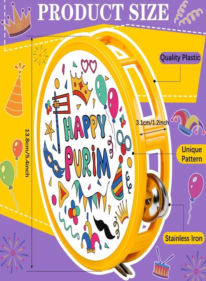 Lukmaa 20 Pcs Happy Purim Tambourine Noisemaker Purim Percussion Musical Instruments Festivities Begin with Noise Maker for Happy Day Party Birthday Supplies - Image 2